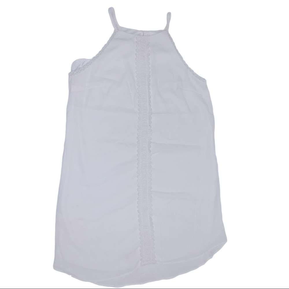 White Halter Trapeze Dress